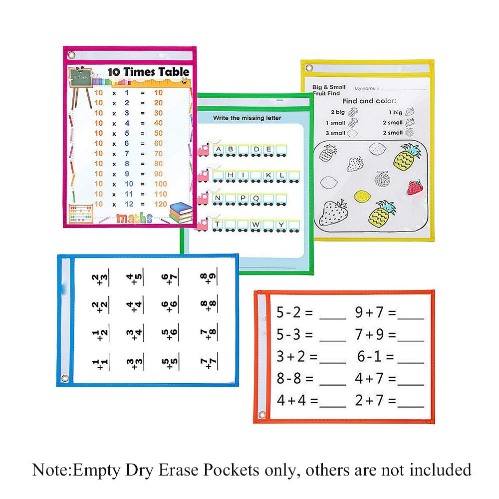 Túi đựng tài liệu trong suốt nhiều màu có thể tái sử dụng