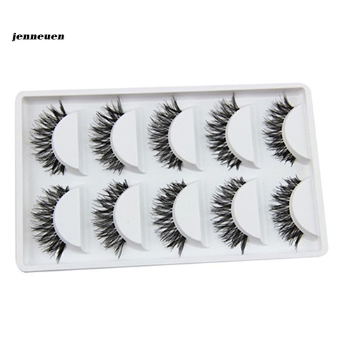 [Hàng mới về] Set 5 cặp lông mi giả màu đen dài và dày mềm tự nhiên