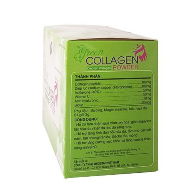 Diệp lục collagen hộp 30 gói Mới