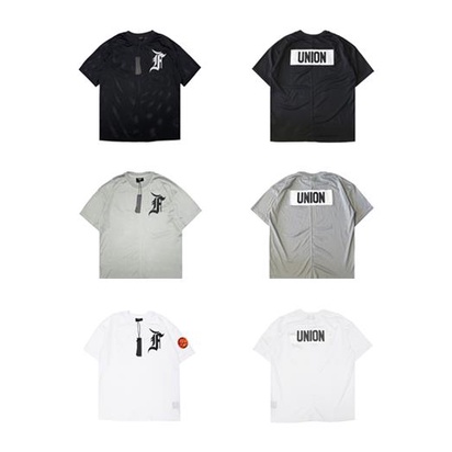 ☞☞Áo Thun Tay Ngắn Dáng Rộng Phối Lưới 5 Mùa In Chữ FEAR OF GOD FOG Season