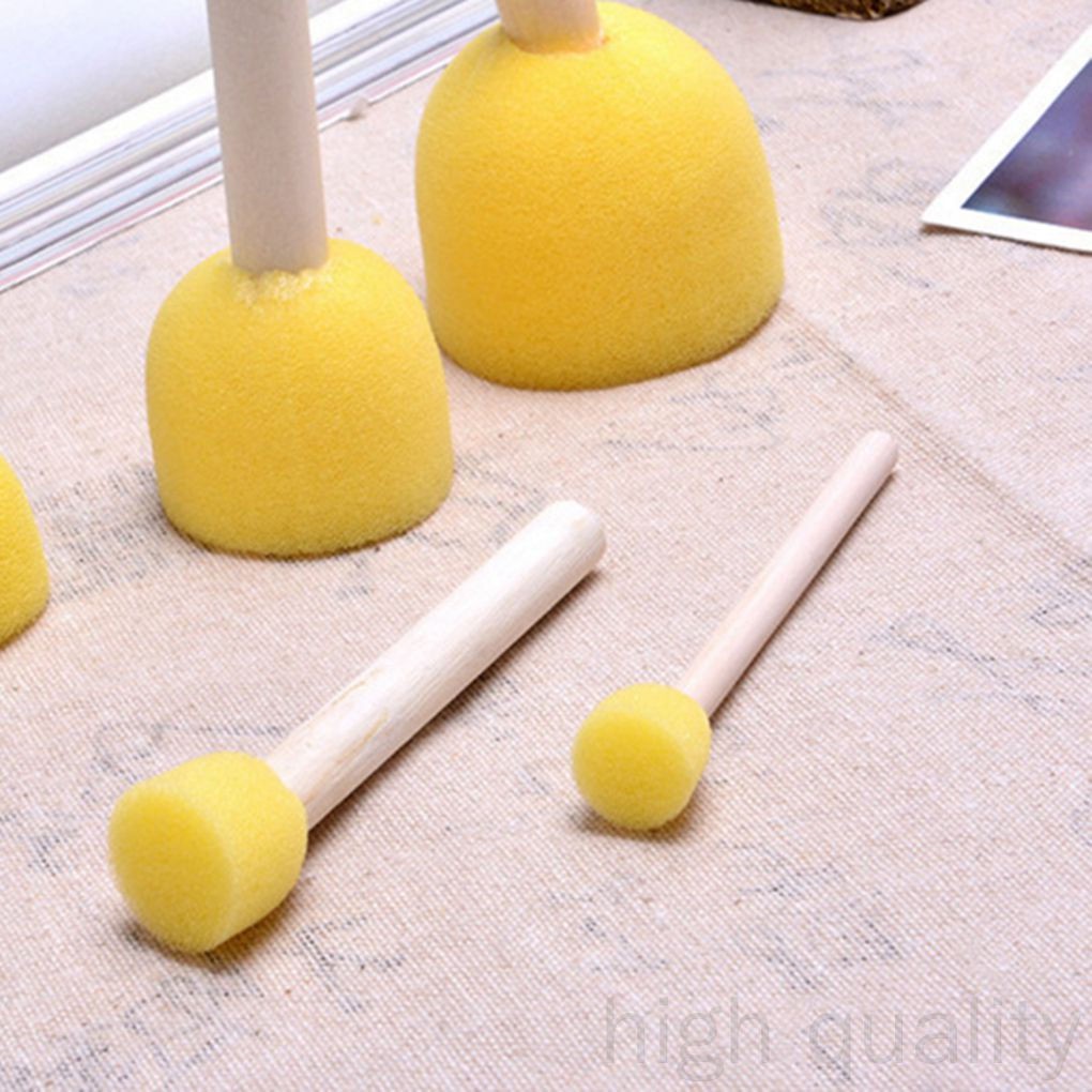 Set 5 cọ bọt biển đầu tròn hỗ trợ vẽ tranh thủ công tiện lợi