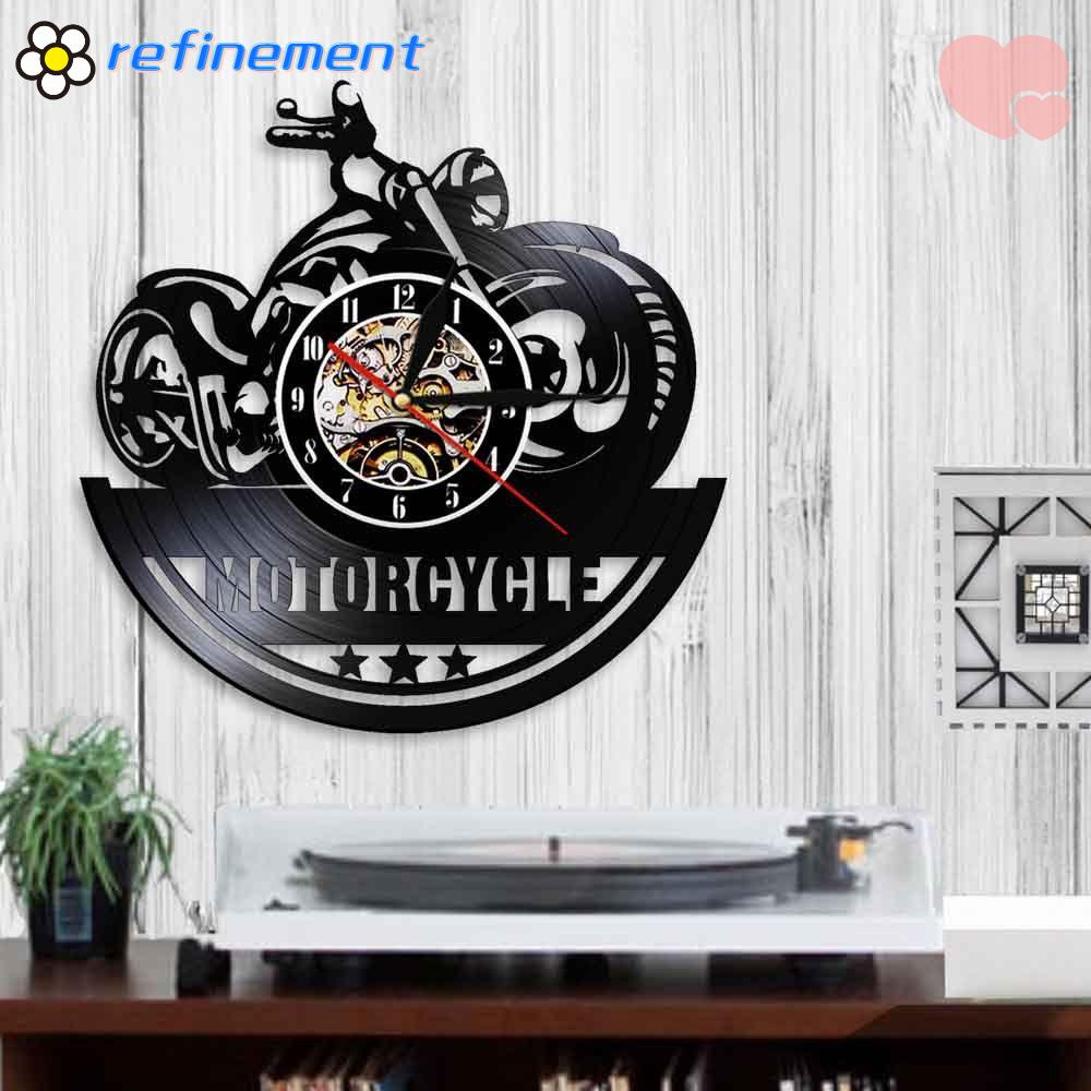 Đồng Hồ Treo Tường In Hình Xe Mô Tô Ghi Âm Độc Đáo Trang Trí Nhà Cửa