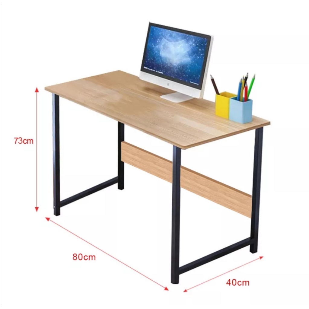Bàn làm việc khung sắt sơn tĩnh điện. Kích thước 80 x 73 x 40cm. Gỗ MDF phủ amelamine cao cấp
