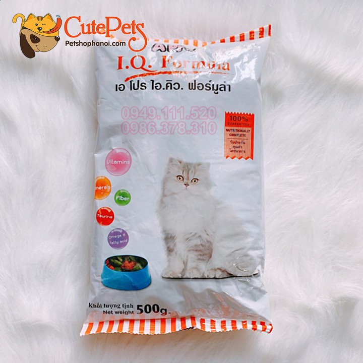 Thức ăn cho mèo Apro IQ Formula 500g hạt cho mèo giá rẻ bổ sung vitamin rau củ - CutePets