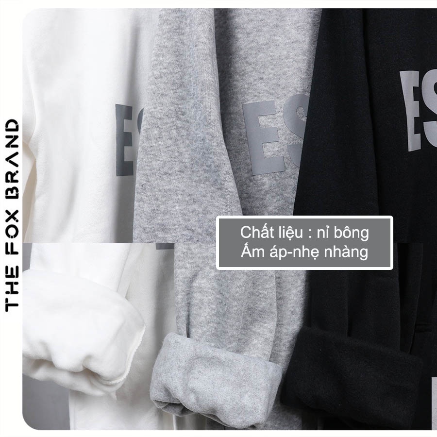 Áo khoác hoodie unisex nam nữ essentials chất nỉ bông form rộng The Fox | BigBuy360 - bigbuy360.vn