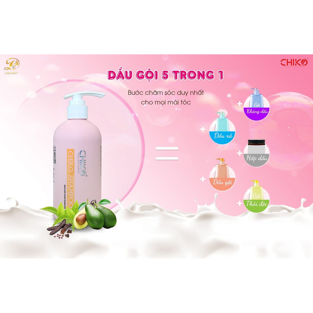 ✅[Chiko - Chính hãng] DẦU GỘI SIÊU PHỤC HỒI CHIKO(5 trong 1: Dầu gội + dầu xả + hấp dầu + kháng dầu + thải độc)