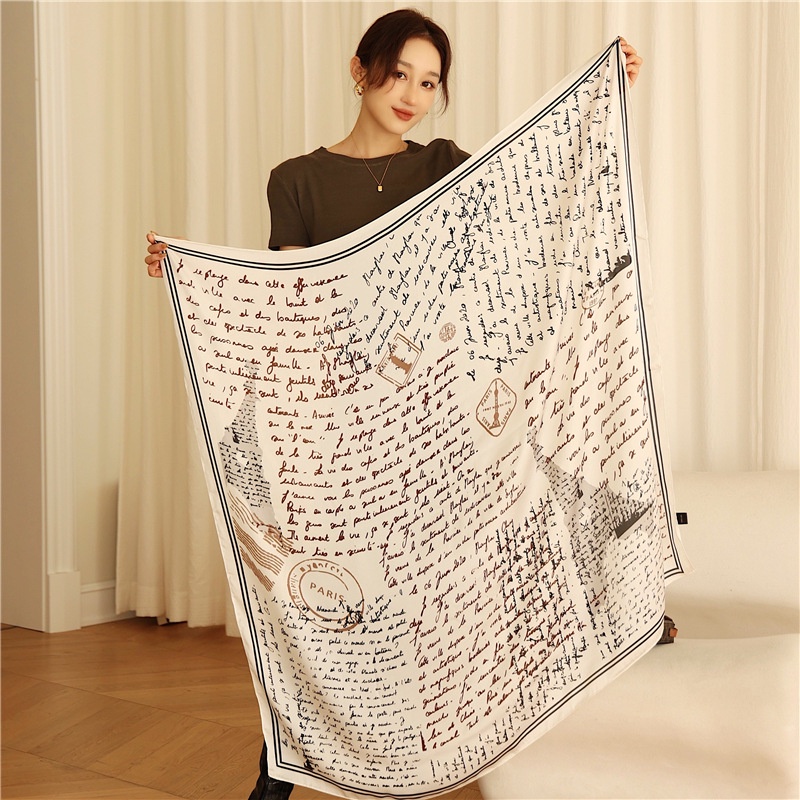 Khăn Choàng Cổ Vuông Vải Lụa In Họa Tiết Thời Trang WJ1014-114 Kích Thước 110x110cm