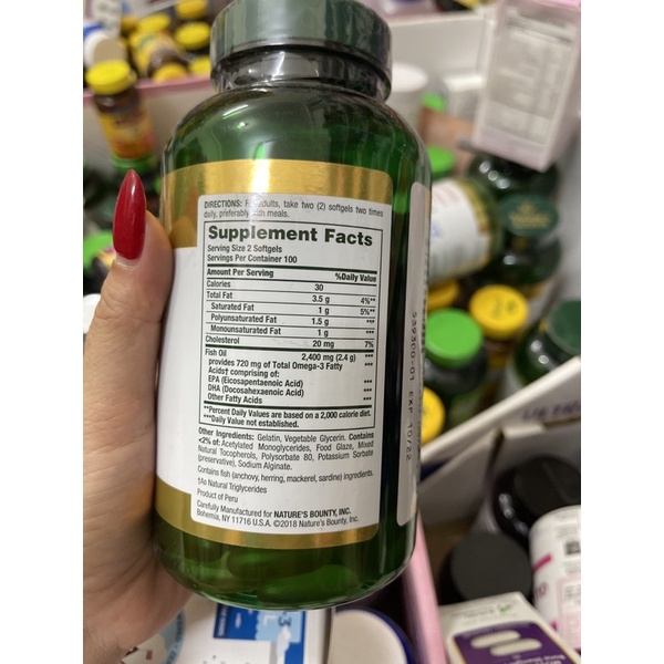 Dầu cá nature s bounty fish oil omega 3 1200mg 200 viên thanh lý d6-2024