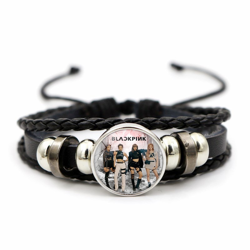 Vòng Tay Dây Bện Phối Charm Nhóm Nhạc BLACKPINK Jisoo Jennie Rose Lisa