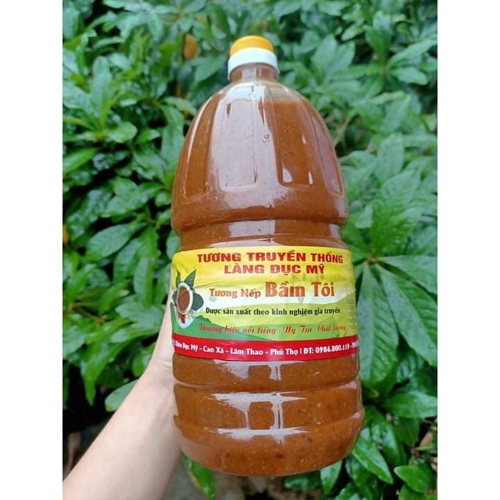 TƯƠNG BẦN NGON, TƯƠNG NẾP CỔ TRUYỀN LÀNG DỤC MỸ - CAO XÁ - LÂM THAO - PHÚ THỌ (HIỆU BẦM TÔI)chai 2000ml