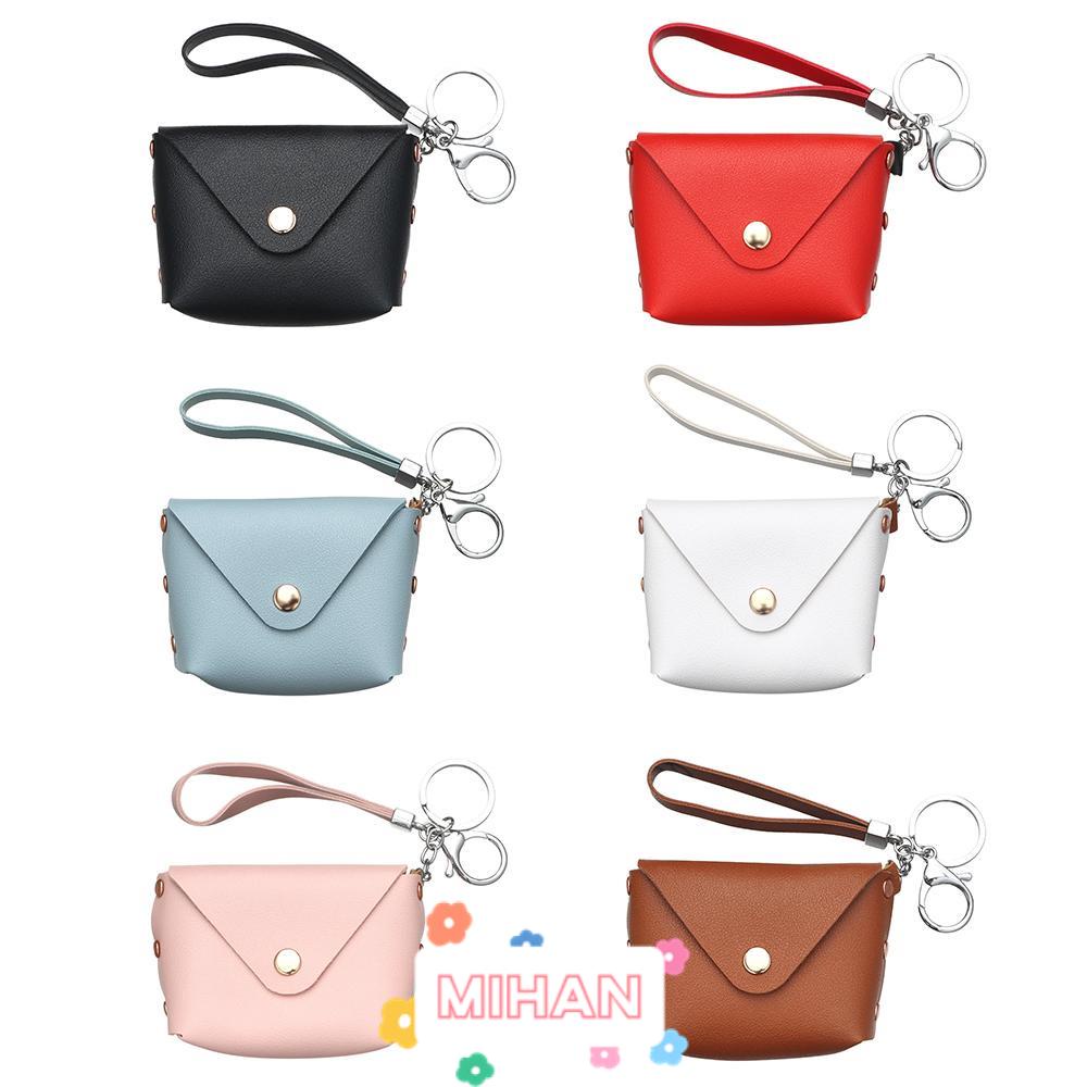 Ví Da PU Mini Màu Trơn Kèm Móc Khóa MIHAN1