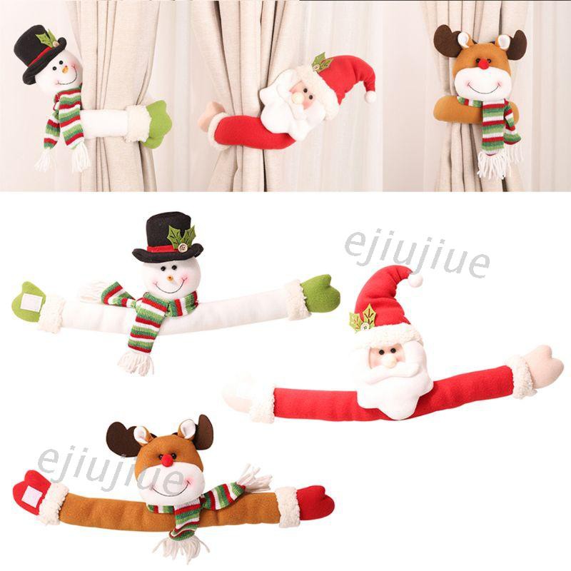 cc Christmas Santa Claus Snowman Curtain Buckle Ornament Tieback Fastener Holder