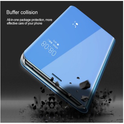 Ốp lưng Samsung Galaxy A3 A5 A7 2017 C9 Pro thông minh Flip Cover Đứng xem Clear Mirror cover