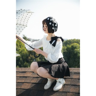 Áo sơ mi hở vai buộc nơ