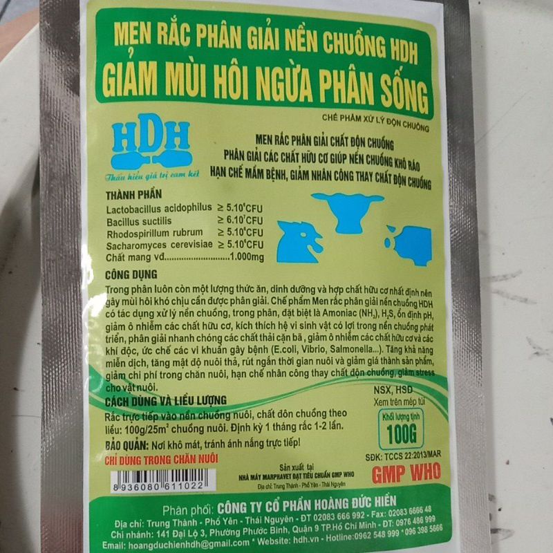 2 gói men rắc nền chuồng balasa 100g thú y, thú cưng chó mèo lợn gà vịt ngan, chim rắc trực tiếp vào phân, khử mùi hôi