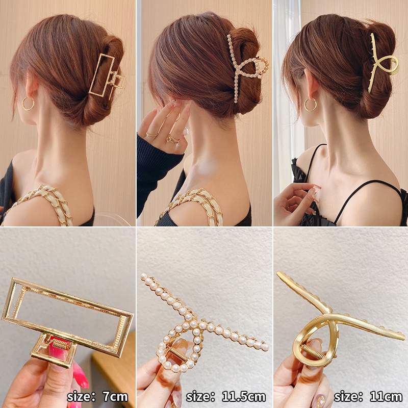 Kẹp Tóc Kim Loại Họa Tiết Hoa Thanh Lịch Dành Cho Nữ