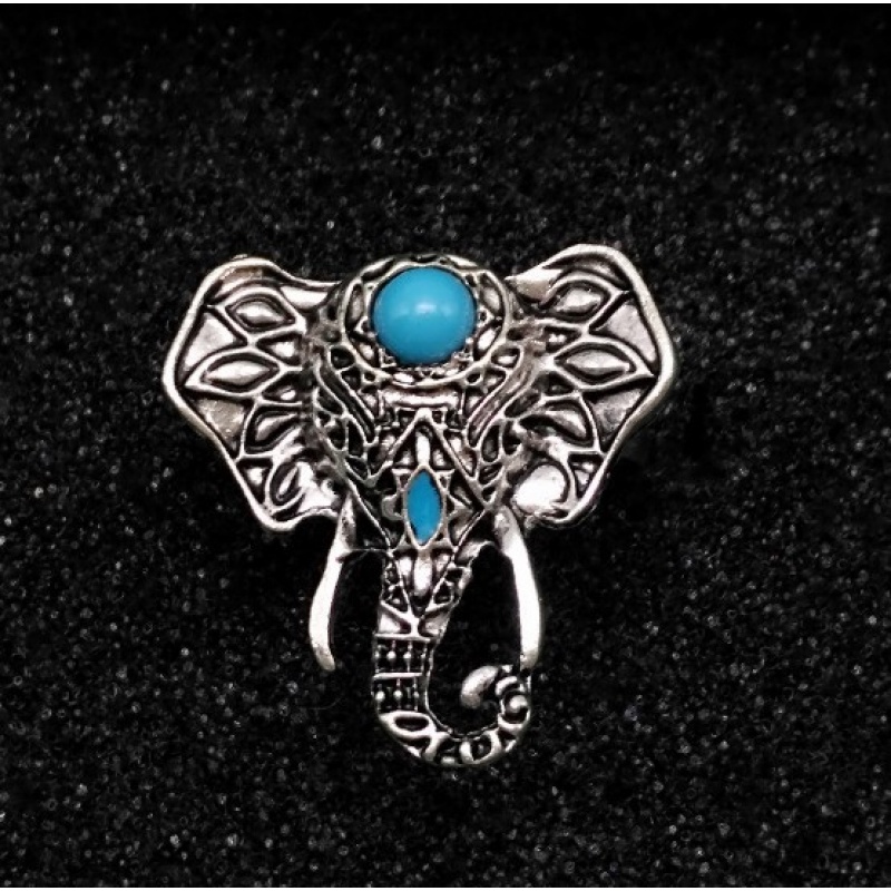 Nhẫn Hình Voi Đính Đá Ngọc Lam Phong Cách Bohemian Thời Trang Cho Nữ
