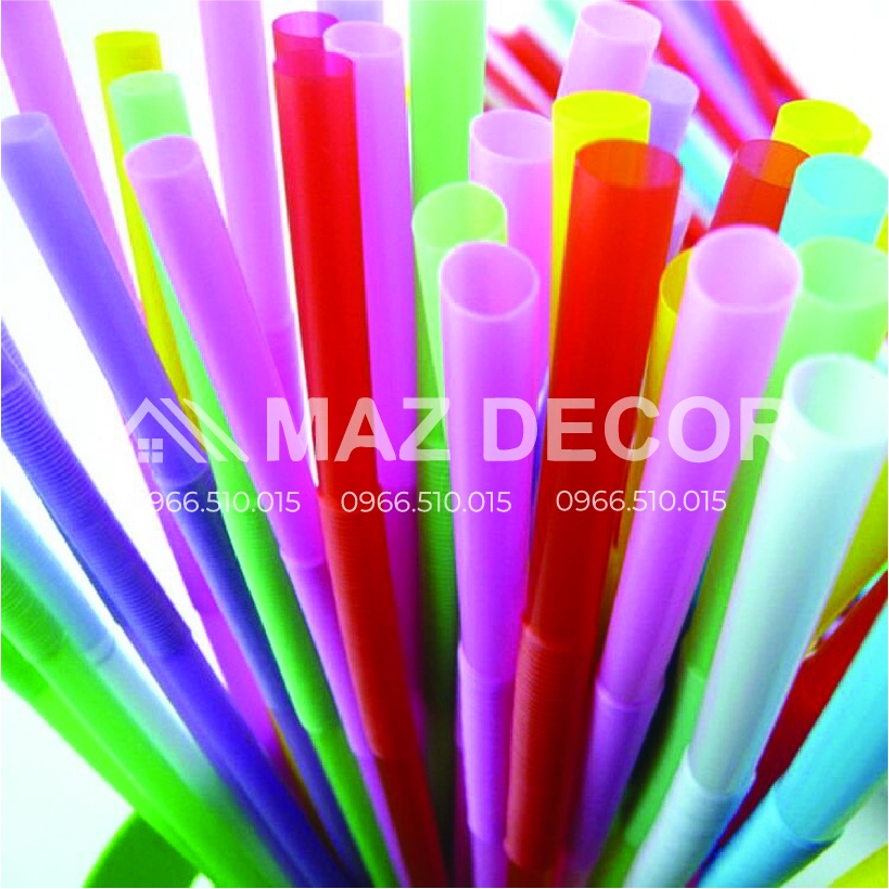 [Sỉ] Ống hút Nghệ thuật xoắn_50 ống/bịch màu sắc - đen đẹp dày dặn tạo kiểu