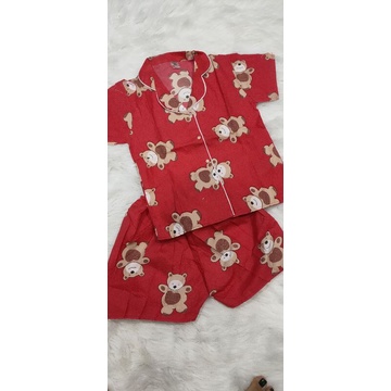 Bộ pijama tay ngắn quần đùi vải kate thái cho bé gái