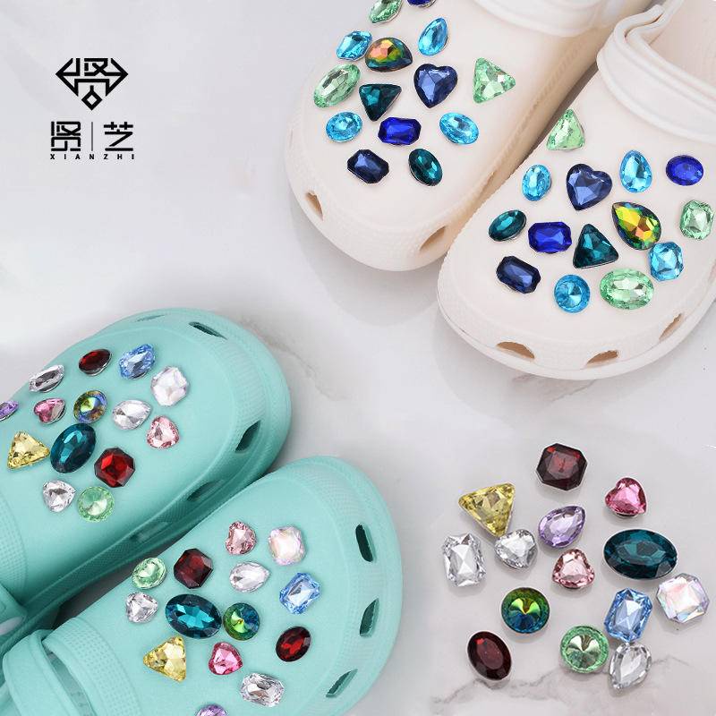crocs sticker * Phụ Kiện Đá Pha Lê Trang Trí Giày Cá Sấushoes sticker Accessories Stickers Sandals Shoe Decoration
