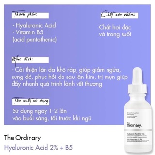 SERUM TO HYALURONIC ACIDS + B5