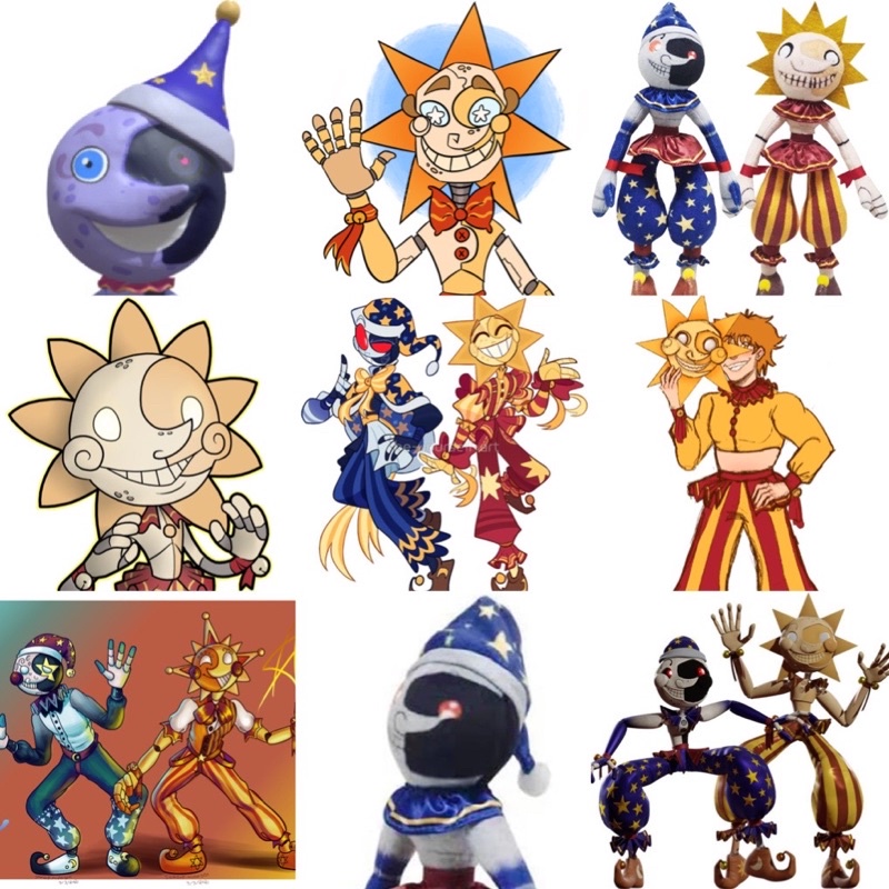 Sticker sun and moon 30-60 ảnh khác nhau /sticker game five nights
