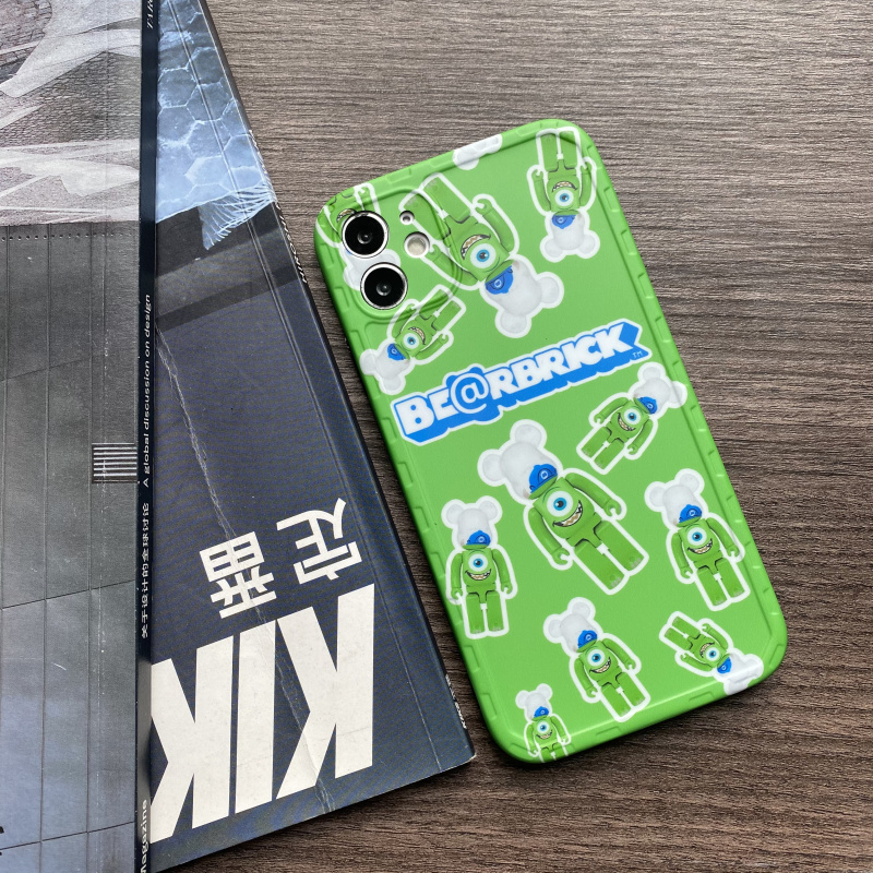 Ốp Điện Thoại Dẻo Màu Xanh Lá Họa Tiết Chú Gấu & Chữ Violent Độc Đáo Cho Iphone 12 Pro Max / I7 / I8 Plus / X / Xs / Xr / Xs Max / 11 / 11 Pro / 11 Pro Max / Se2