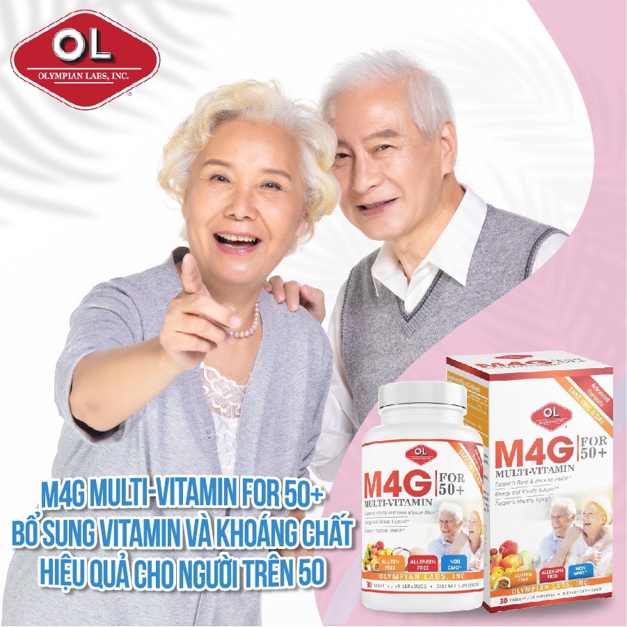 Vitamin Tổng Hợp Cho Người Già M4G Multi Vitamin For 50+ Olympian Labs - Bổ Sung Vitamin Và Khoáng Chất