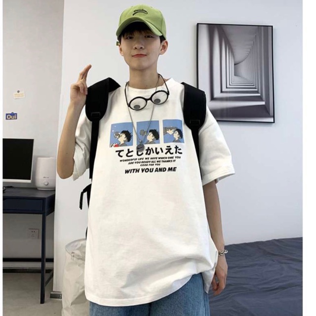 Áo thun phông PINK tay lỡ form rộng YOU AND ME Unisex