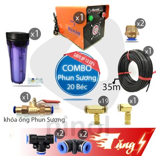Bộ phun sương làm mát nhà hàng, quán café 20, 25, 30 béc Hawin FOG-1109H