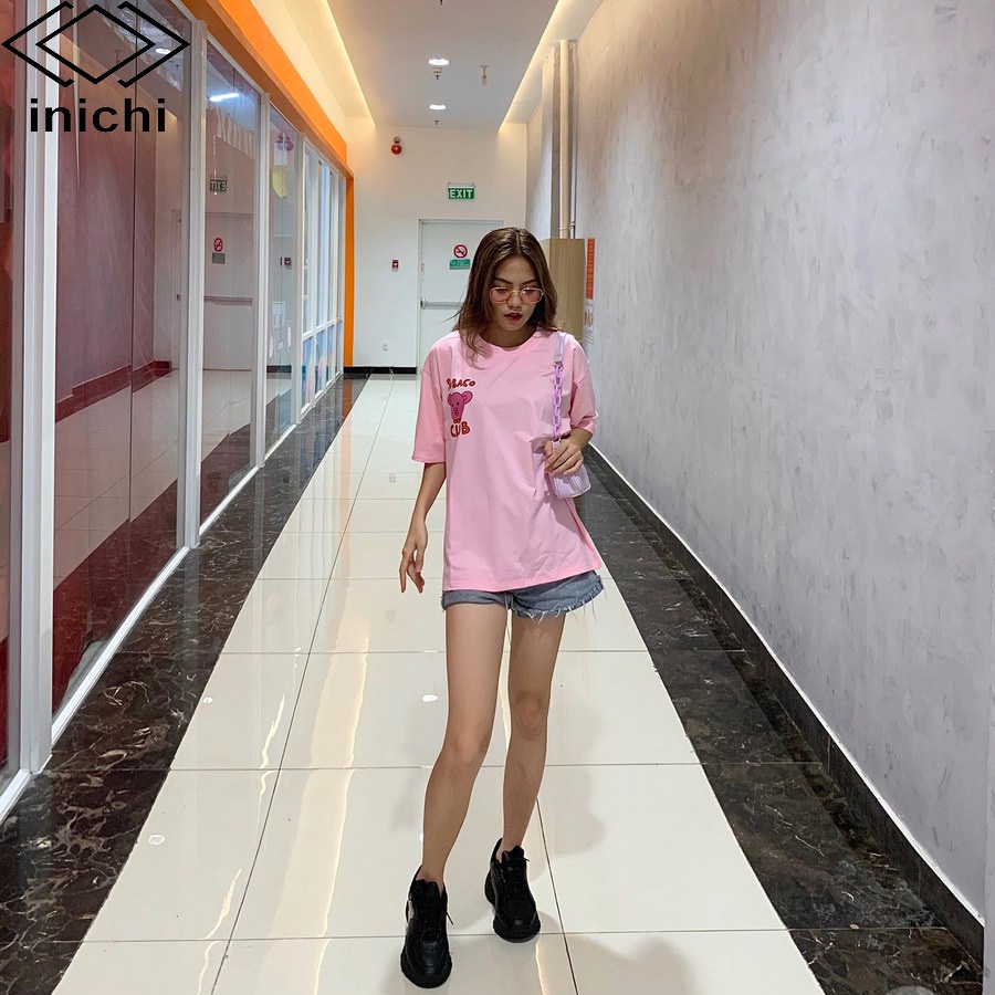 Áo thun tay lỡ INICHI A608 form rộng oversize nam nữ áo phông unisex