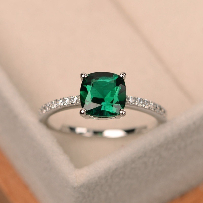 Nhẫn mạ bạc 925 đính đá topaz sang trọng thời trang cho nữ