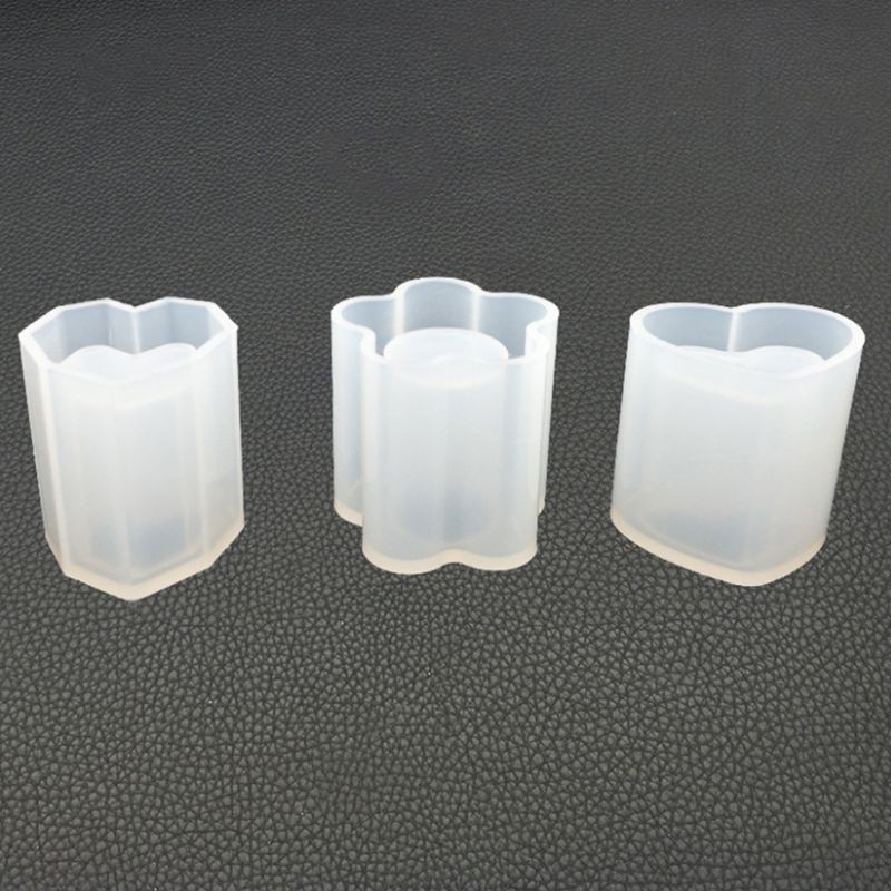 Khuôn silicon đổ nhựa resin epoxy tự làm hộp đựng bút để bàn làm việc tạo hình trái tim/ hoa trang trí đẹp mắt