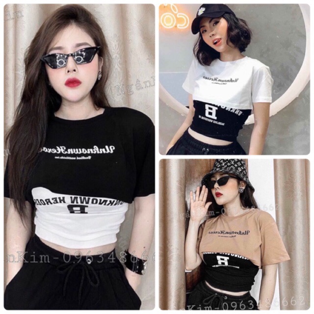 SET HAI ÁO CROPTOP THÊU