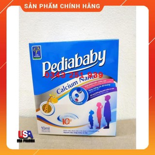 SIRO BỔ SUNG CANXI - PEDIABABY CALCIUM NANO - HỘP 20 ỐNG | USAPharma