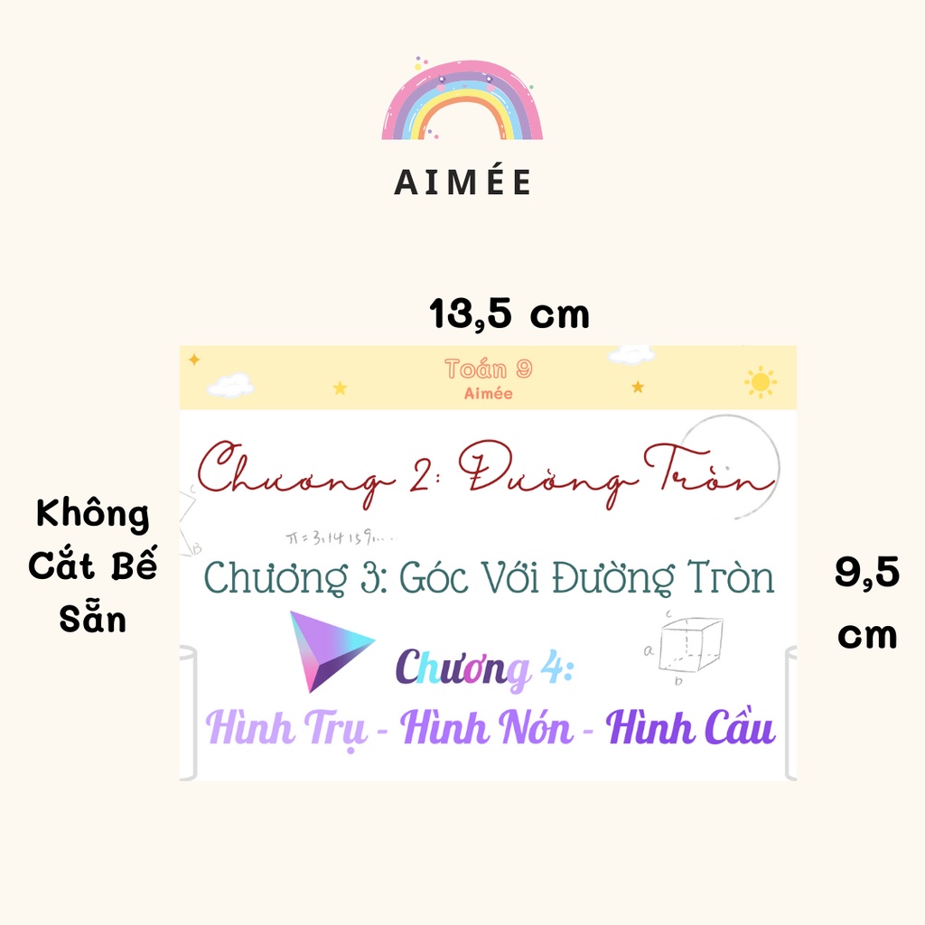 Sticker Tiêu Đề Chương Toán 9  | Aimée
