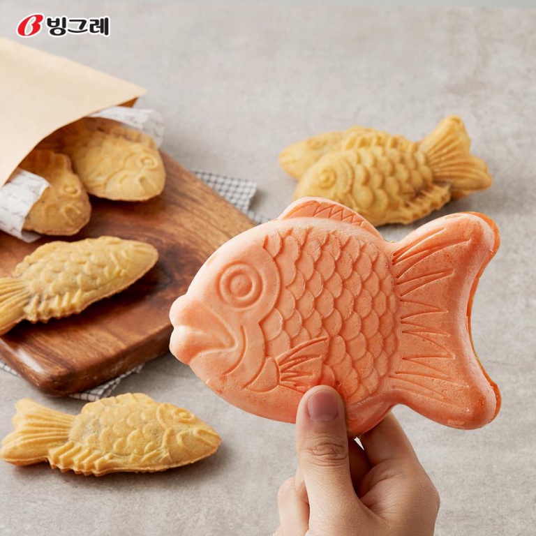 (Giao HCM) Kem Bánh Cá Samanco Hàn Quốc vị dâu, sô cô la, đậu đỏ, trà xanh