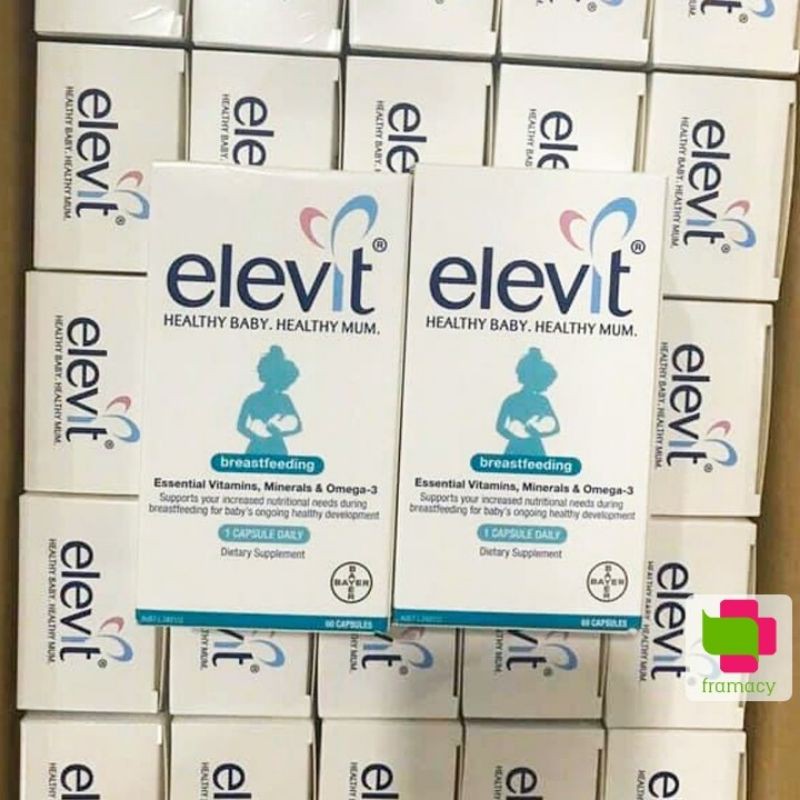 Vitamin tổng hợp Elevit bú Breastfeeding/DHA, Úc (60v) cho phụ nữ sau sinh