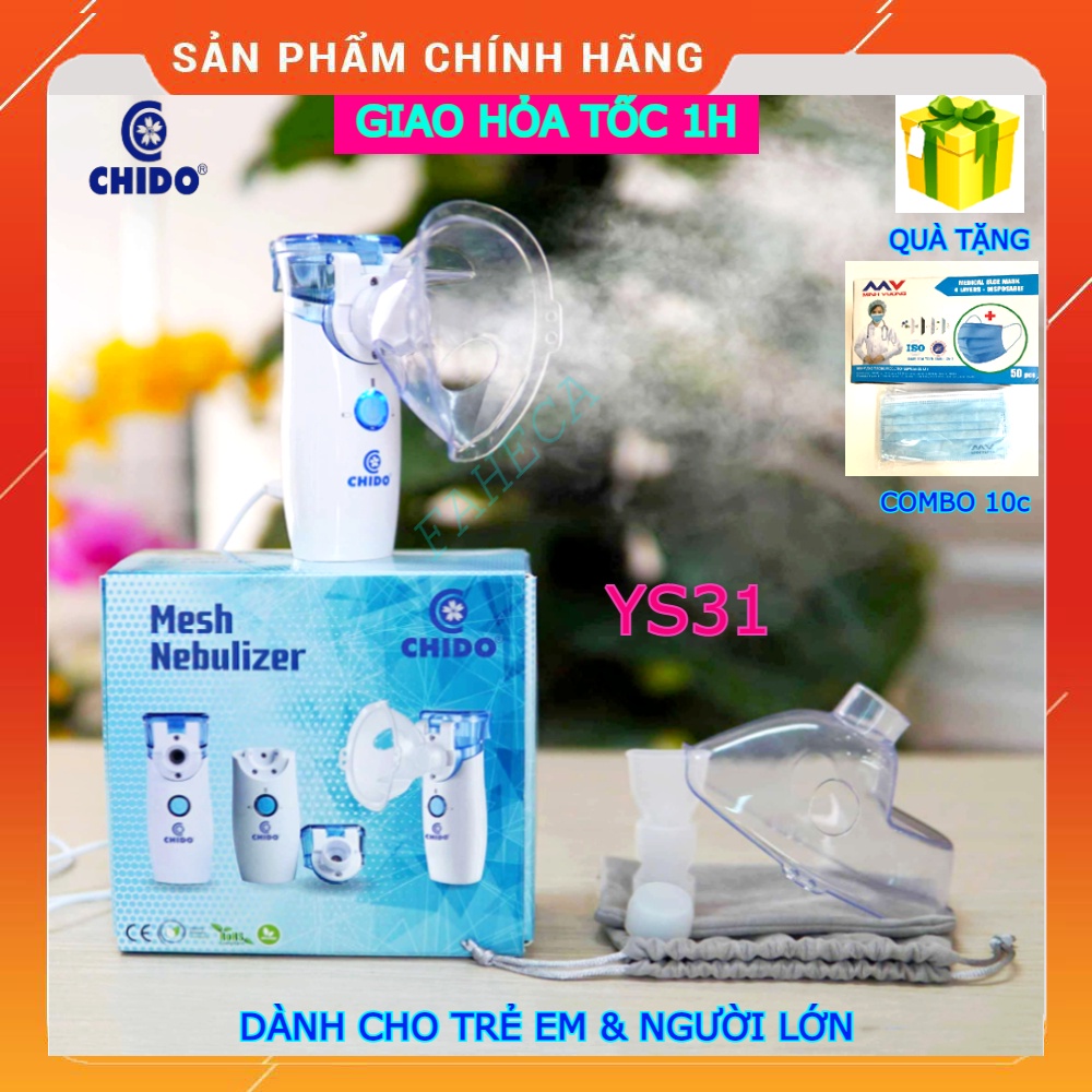 Máy xông mũi họng cầm tay CHIDO YS31 cho bé - Xông khí dung mini YS