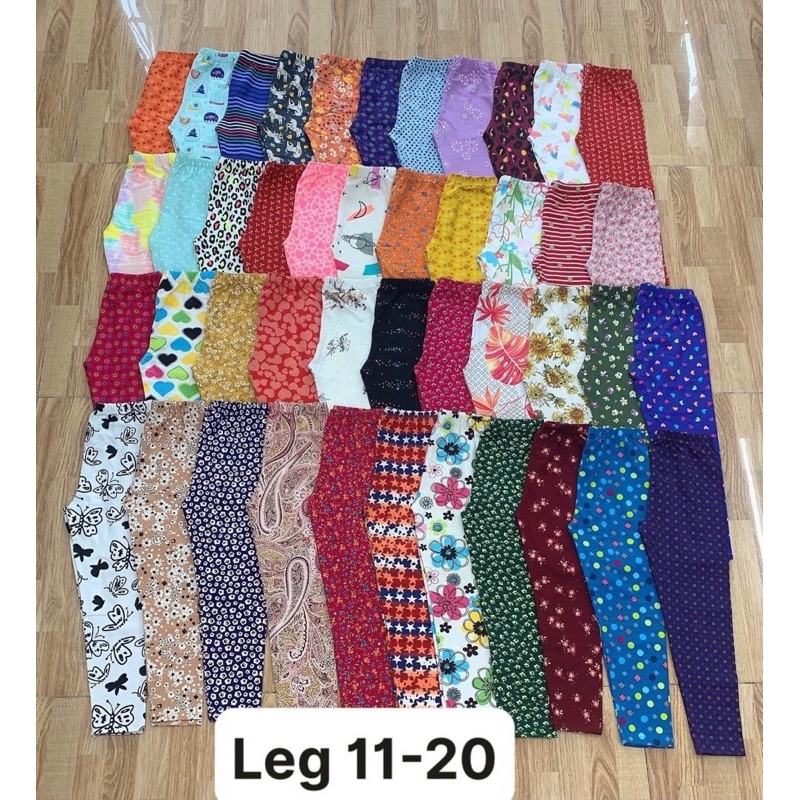 Set 5 Quần Legging Dài Bé Gái Thu Đông Siêu Mềm Chất Cotton Co Giãn 4 Chiều Họa Tiết Xinh Xắn