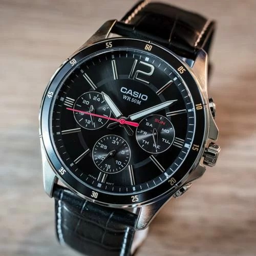 Đồng hồ nam Casio Standard thể thao, điện tử giá rẻ - Dây da, chống nước 5ATM (MTP-1374L-1AVDF)
