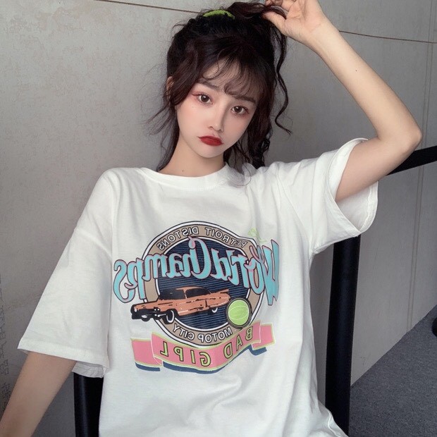 Áo thun tay lỡ form rộng - phông nam nữ cotton oversize - T shirt bad gipl a - 2N Unisex