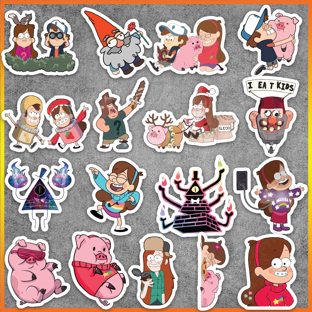 Set 50 cái Sticker Gravity Falls chống nước, Hình dán Gravity Falls cute dán vali, điện thoại, mũ bảo hiểm