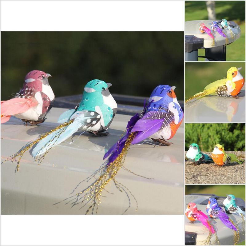[HoMSI] 1pc mini decorative cute toys artificial foam feather mini birds craft birds z SUU