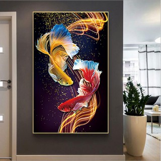 Tranh Thêu Chữ Thập Chỉ Lụa Cá Koi MDW0902