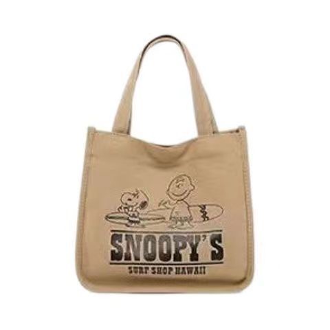 Túi Tote Vải Canvas Cỡ Lớn In Hoạt Hình Snoopy Dễ Thương