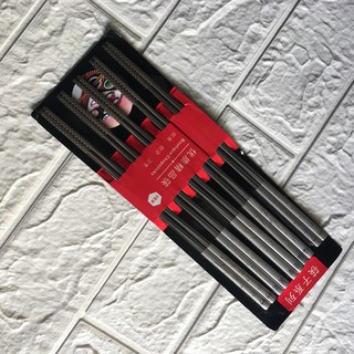 Set 5 đôi đũa inox 304 khác hoa văn cao cấp