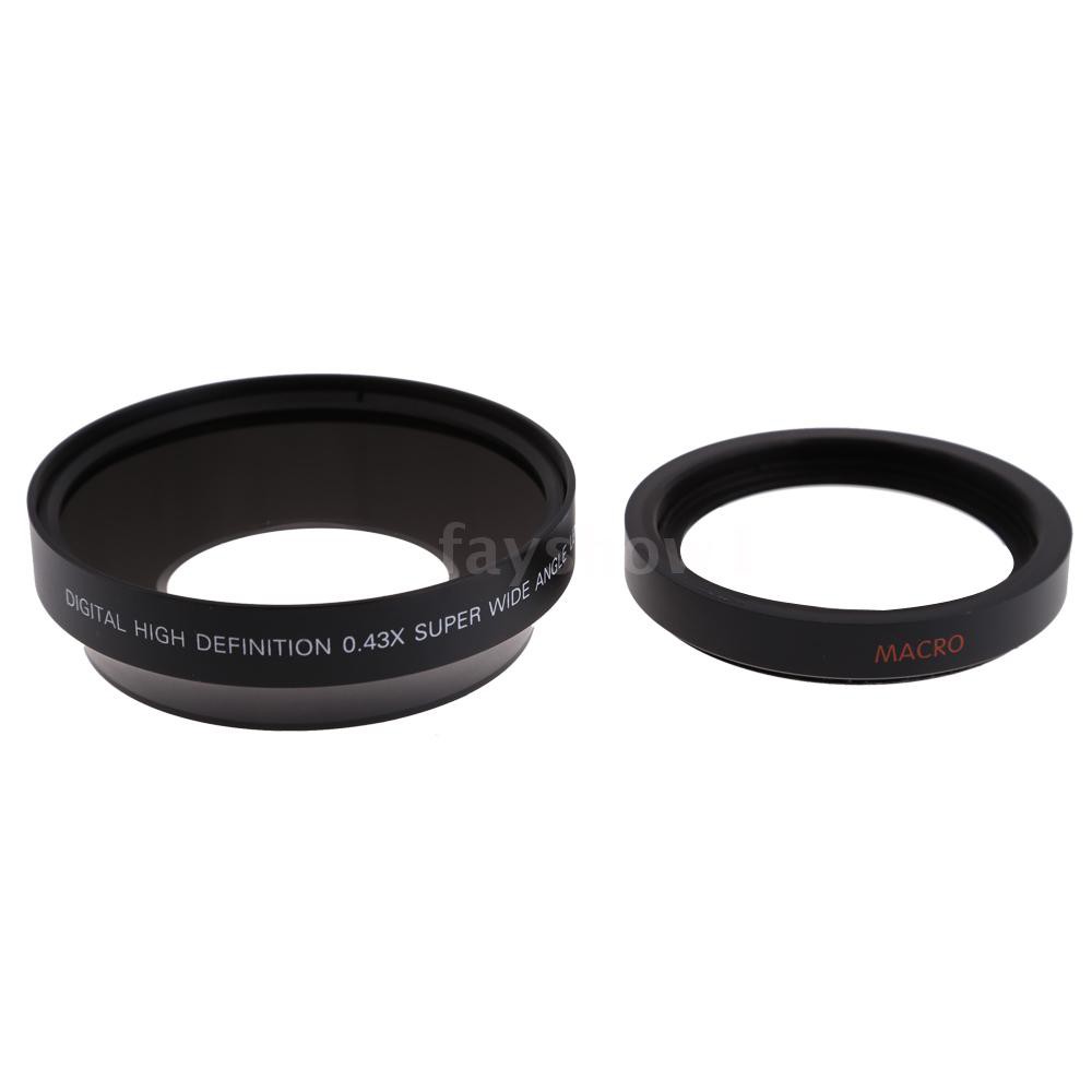 Len kính góc rộng máy ảnh kỹ thuật số kèm ống kính macro chất lượng cao 67mm 0.43× cho Canon Rebel T5i T4i T3i 18-135