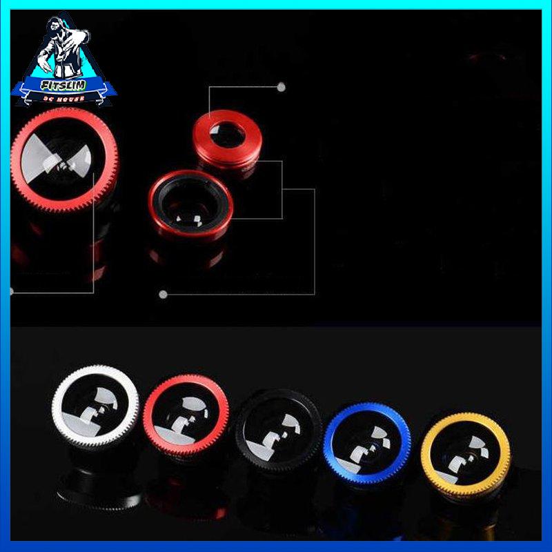 [Fitslim] 3 In 1 Mobile Phone Lens Fish Eye Smartphone Wide Angle Macro Camera Lens Kit