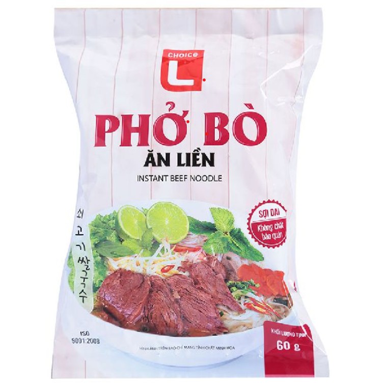 Hủ Tiếu Nam Vang / Phở bò / Phở gà / Bún riêu cua Choice L - Lotte 60G/gói